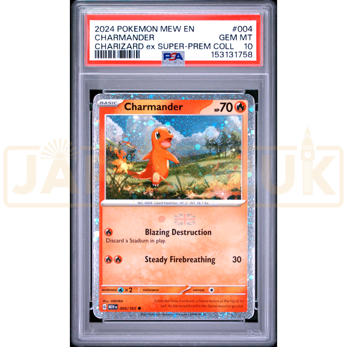 Pokemon Charmander Holo Charizard Super Premium Collection MEW en 004/165 English Graded Card PSA 10 #153131758