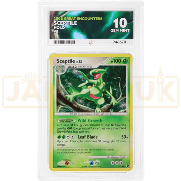 Pokemon Sceptile Holo Great Encounters 8/106 English Graded Card ACE 10 #946670