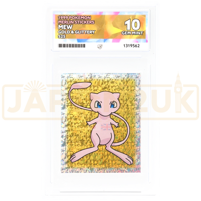 Pokemon Mew Gold & Glittery Holo Merlin Stickers S25 English Graded Sticker ACE 10 #1319562