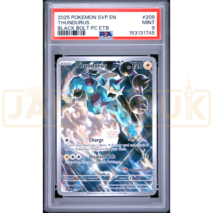 Pokemon Thundurus Holo Black Bolt Pokemon Center Elite Trainer Box Promo SVP EN 209 English Graded Card PSA 9 #153131745