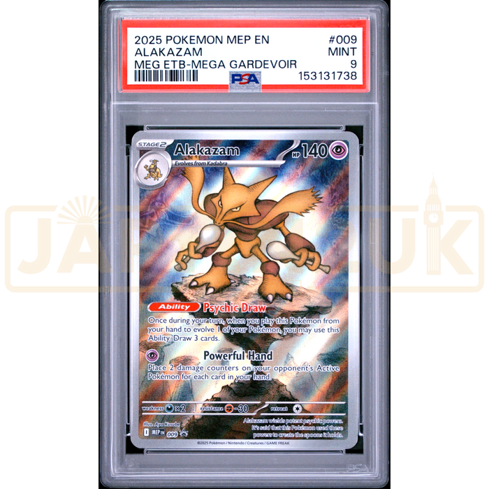 Pokemon Alakazam Holo Mega Evolution Elite Trainer Box Promo MEP EN 009 English Graded Card PSA 9 #153131738