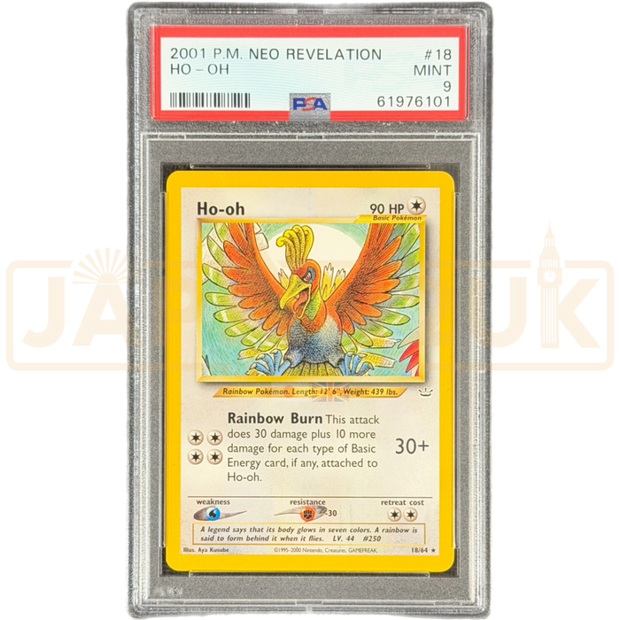 Pokemon Ho-oh Non Holo Neo Revelation 18/64 English Graded Card PSA 9 #61976101