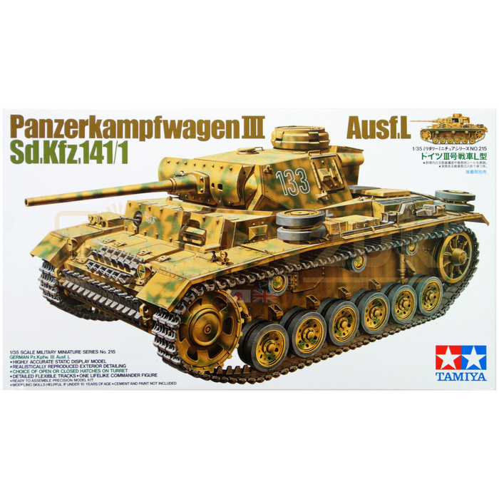 Tamiya Military - German Panzerkampfwagen III Ausf.L Sd.Kfz.141/1 - 1/35 Model Kit