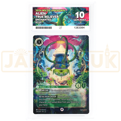 Disney Lorcana Alien True Believer Enchanted Wilds Unknown 229/204 EN 12 English Graded Card ACE 10 #1282084