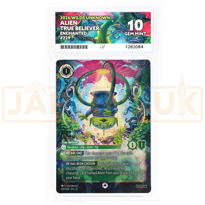 Disney Lorcana Alien True Believer Enchanted Wilds Unknown 229/204 EN 12 English Graded Card ACE 10 #1282084