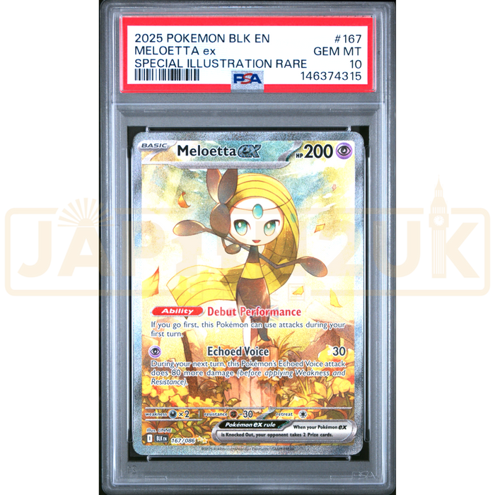 Pokemon Meloetta ex Black Bolt BLK EN 167/086 English Graded Card PSA —  Japan2UK