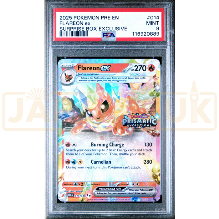 Pokemon Flareon ex Surprise Box Exclusive Stamped 014/131 PRE EN English Graded Card PSA 9 #116920889