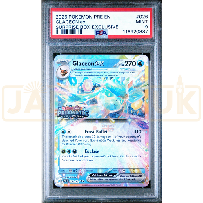 Pokemon Glaceon ex Surprise Box Exclusive Stamped 026/131 PRE EN English Graded Card PSA 9 #116920887