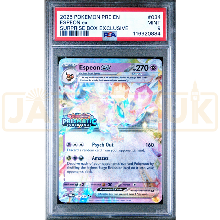 Pokemon Espeon ex Surprise Box Exclusive Stamped 034/131 PRE EN English Graded Card PSA 9 #116920884