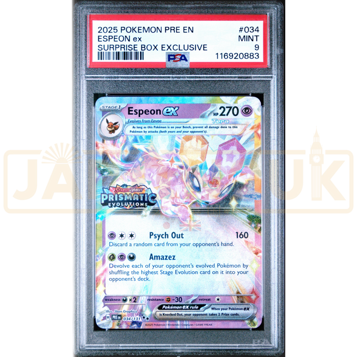 Pokemon Espeon ex Surprise Box Exclusive Stamped 034/131 PRE EN English Graded Card PSA 9 #116920883