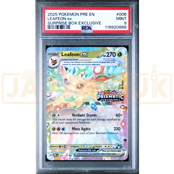 Pokemon Leafeon ex Surprise Box Exclusive Stamped 006/131 PRE EN English Graded Card PSA 9 #116920868