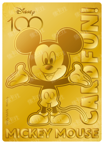 Cardfun Joyful Mickey Mouse Gold 1/100 Stamped Lithography Disney 100 D100-GP00