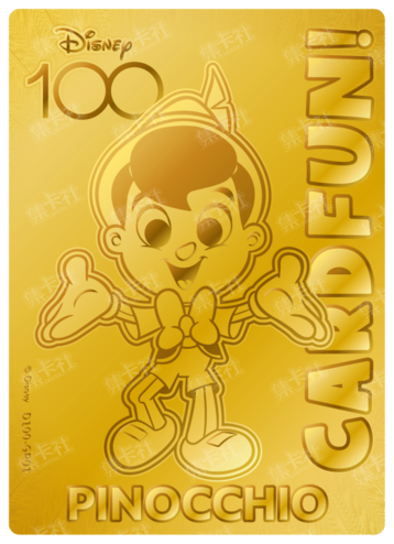 Cardfun Joyful Pinocchio Gold 1/100 Stamped Lithography Disney 100 D100-GP01