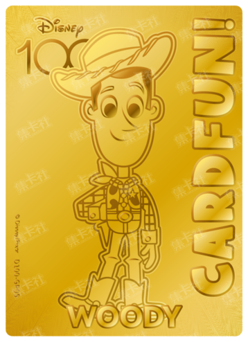Cardfun Joyful Woody Gold 1/100 Stamped Lithography Disney 100 D100-GP05