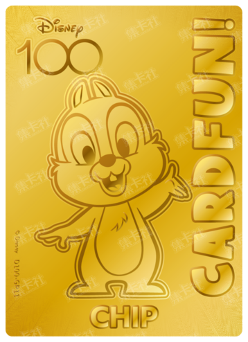 Cardfun Joyful Chip Gold 1/100 Stamped Lithography Disney 100 D100-GP11