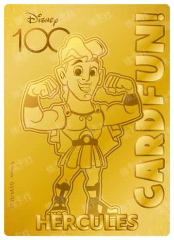 Cardfun Joyful Hercules Gold 1/100 Stamped Lithography Disney 100 D100-GP22