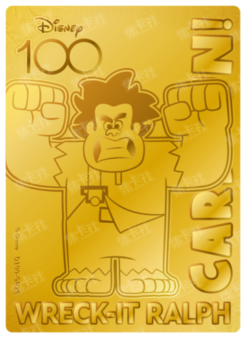 Cardfun Joyful Wreck-It Ralph Gold 1/100 Stamped Lithography Disney 100 D100-GP25