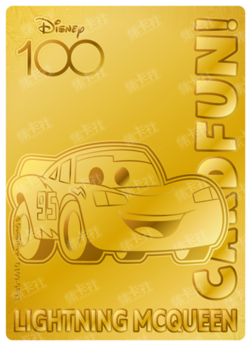 Cardfun Joyful Lightning McQueen Gold 1/100 Stamped Lithography Disney 100 D100-GP32