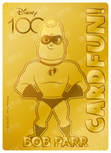 Cardfun Joyful Bob Parr Gold 1/100 Stamped Lithography Disney 100 D100-GP36