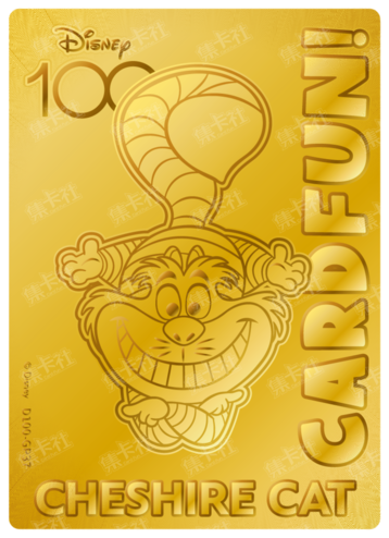 Cardfun Joyful Cheshire Cat Gold 1/100 Stamped Lithography Disney 100 D100-GP37