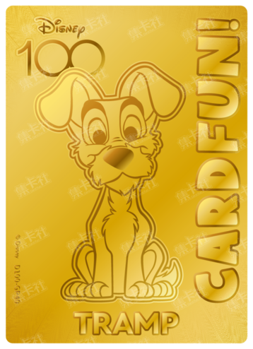Cardfun Joyful Tramp Gold 1/100 Stamped Lithography Disney 100 D100-GP40