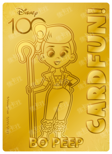 Cardfun Joyful Bo Peep Gold 1/100 Stamped Lithography Disney 100 D100-GP43