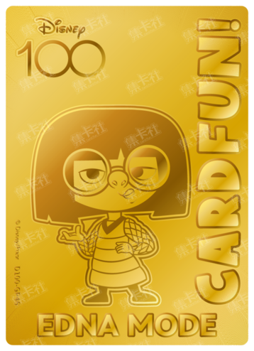 Cardfun Joyful Edna Mode Gold 1/100 Stamped Lithography Disney 100 D100-GP46