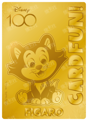 Cardfun Joyful Figaro Gold 1/100 Stamped Lithography Disney 100 D100-GP56