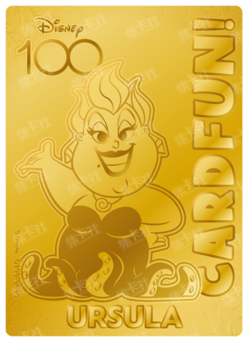 Cardfun Joyful Ursula Gold 1/100 Stamped Lithography Disney 100 D100-GP60
