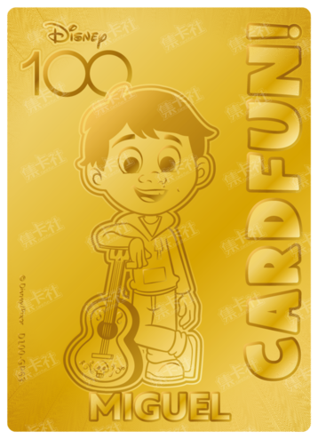 Cardfun Joyful Miguel Gold 1/100 Stamped Lithography Disney 100 D100-GP63