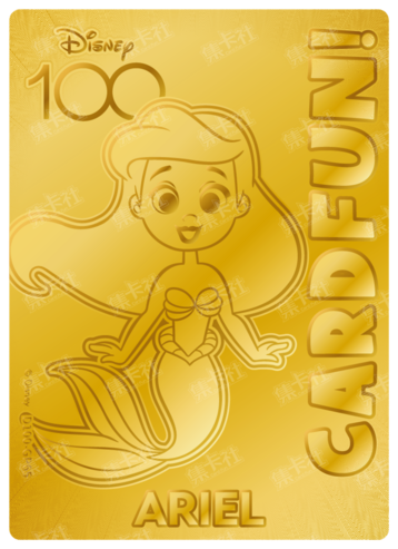Cardfun Joyful Ariel Gold 1/100 Stamped Lithography Disney 100 D100-GP65