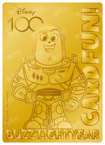 Cardfun Joyful Buzz Lightyear Gold 1/100 Stamped Lithography Disney 100 D100-GP68