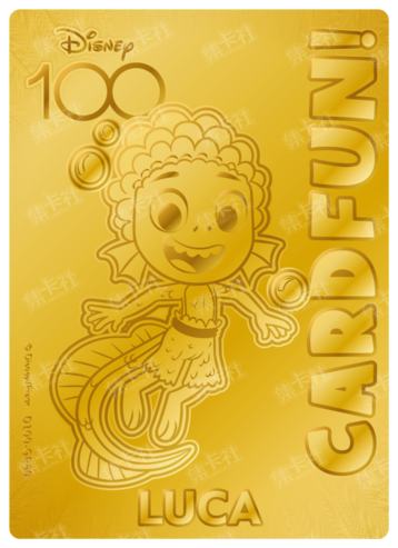 Cardfun Joyful Luca Gold 1/100 Stamped Lithography Disney 100 D100-GP69