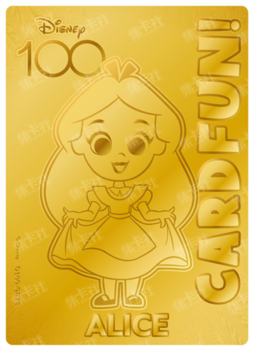 Cardfun Joyful Alice Gold 1/100 Stamped Lithography Disney 100 D100-GP73