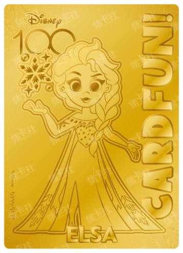 Cardfun Joyful Elsa Gold 1/100 Stamped Lithography Disney 100 D100-GP77