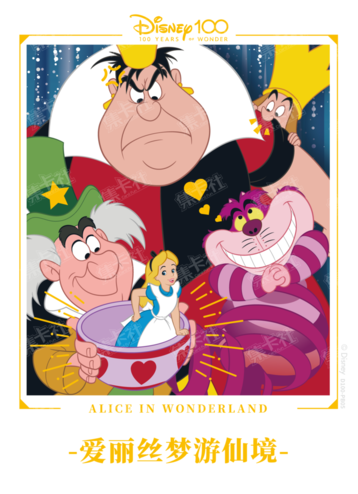 Cardfun Joyful Alice In Wonderland Polaroid Card Disney 100 D100-PB05
