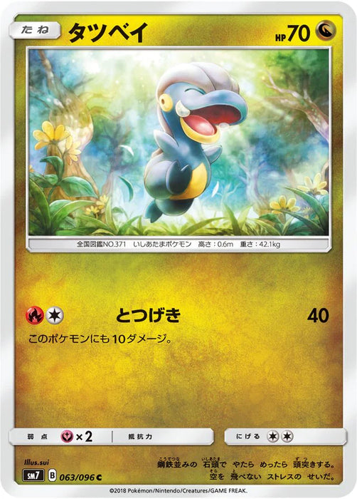 Pokemon Bagon Non Holo Charisma Sky sm7 063/096 Japanese Single Card