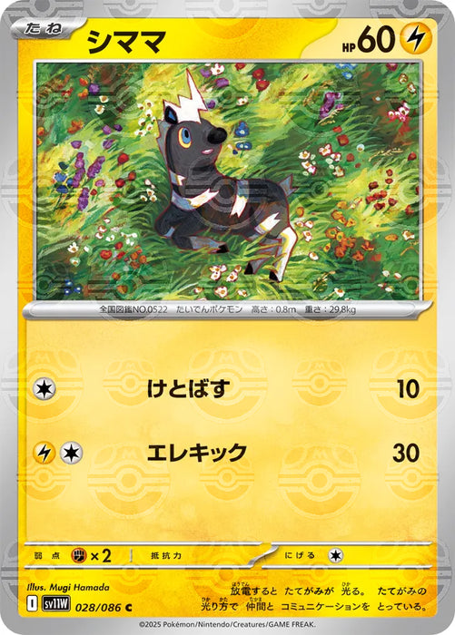 Pokemon Blitzle Master Ball White Flare sv11W 028/086 Japanese Single Card