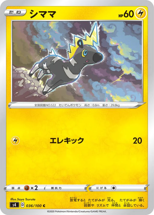 Pokemon Blitzle Non Holo Shocking Volt Tackle s4 036/100 Japanese Single Card