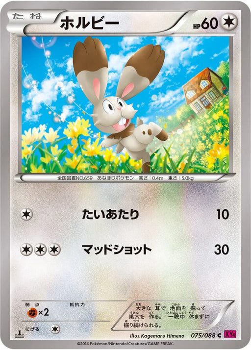 Pokemon Bunnelby Non Holo Phantom Gate xy4 075/088 Japanese Single Card