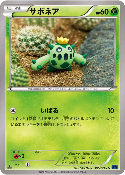 Pokemon Cacnea Non Holo Blue Shock xy8-Bb 002/059 Japanese Single Card