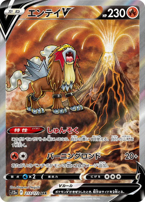 Pokemon Entei SAR VSTAR Universe High Class s12a 213/172 Japanese Single Card