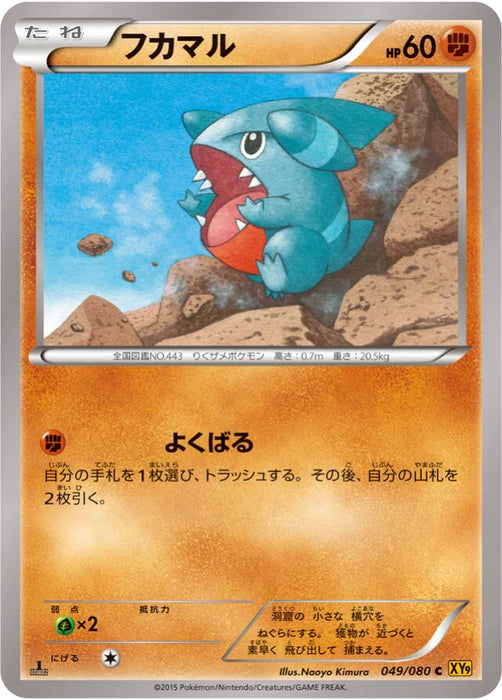 Pokemon Gible Non Holo Rage Of The Broken Heavens xy9 049/080 Japanese Single Card