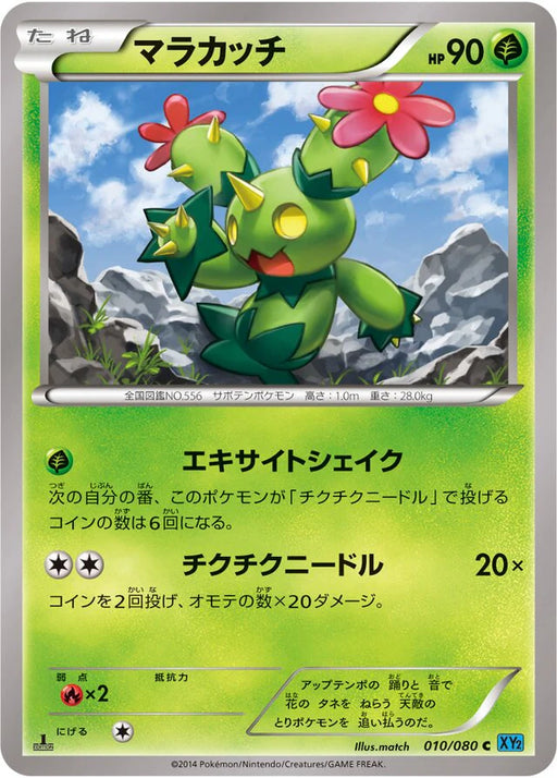 Pokemon Maractus Holo Wild Blaze xy2 010/080 Japanese Single Card