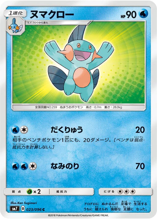 Pokemon Marshtomp Non Holo Charisma Sky sm7 023/096 Japanese Single Card