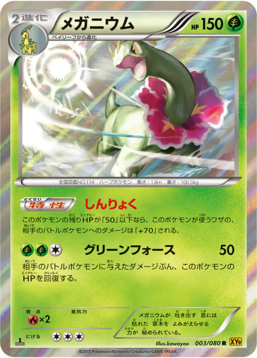 Pokemon Meganium Holo Rage Of The Broken Heavens xy9 003/080 Japanese Single Card