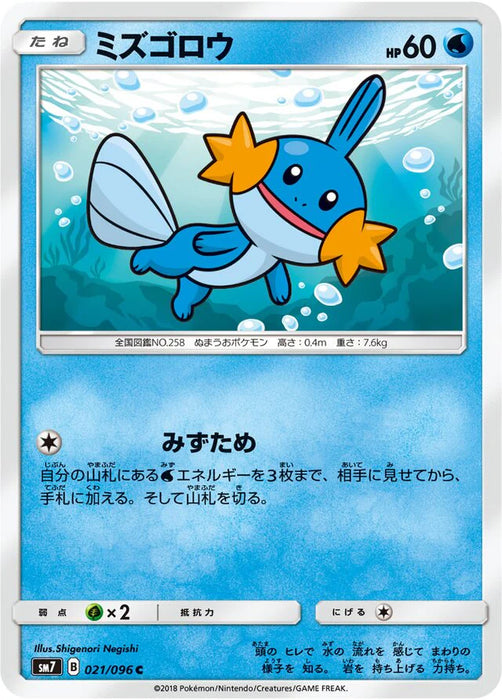 Pokemon Mudkip Non Holo Charisma Sky sm7 021/096 Japanese Single Card