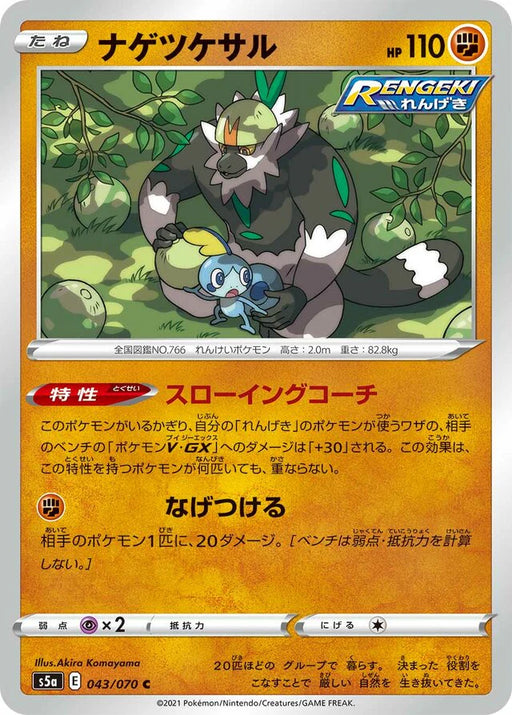 Pokemon Passimian Non Holo Matchless Fighters s5a 043/070 Japanese Single Card