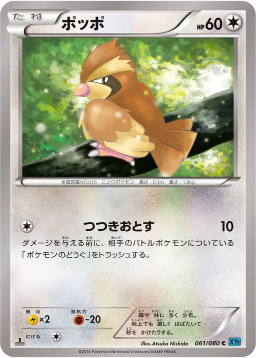 Pokemon Pidgey Non Holo Wild Blaze xy2 061/080 Japanese Single Card