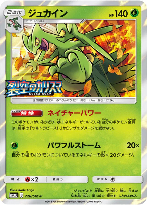 Pokemon Sceptile Holo Booster Box Purchase Campaign Promo 228/SM-P Japanese Single Card